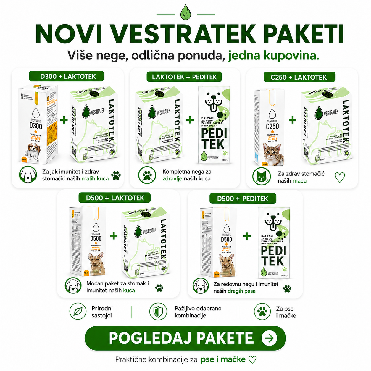 Novi Vestratek paketi za pse i mačke